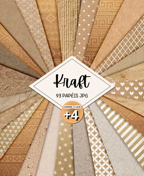 Combo Papéis Digitais Textura Kraft (pague 1 Leve +4)