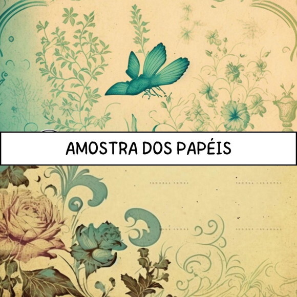 Combo Papéis Digitais Vintage - Natal Girassol - 193 Papéis