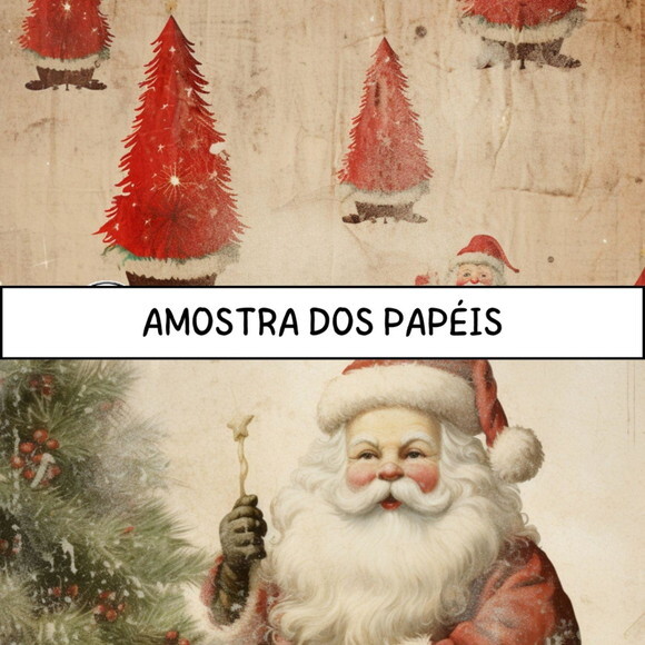 Combo Papéis Digitais Vintage - Natal Girassol - 193 Papéis