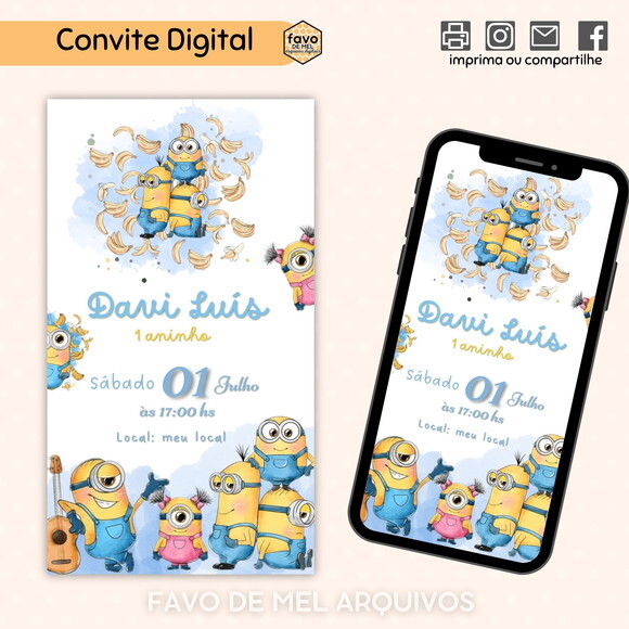 Convite Digital Minions