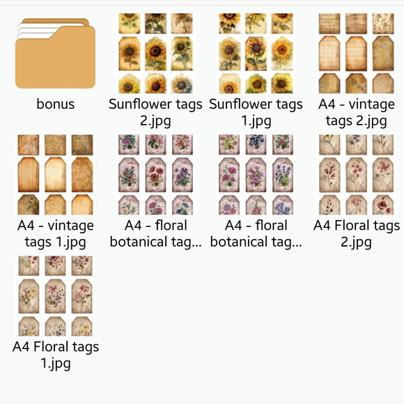 Kit Digital 72 Tags Vintage