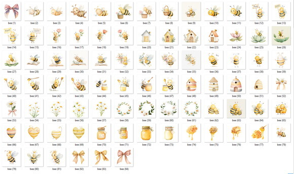 Kit Digital Abelhinha Aquarela #9 Png Fundo Branco
