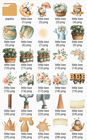 Kit Digital Abelhinhas Aquarela #6 Little Bee Png