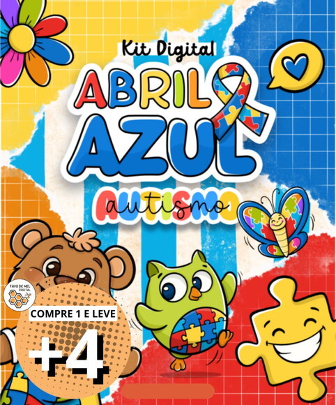 Kit Digital Abril Azul Autismo - Cliparts Papéis e Mimos