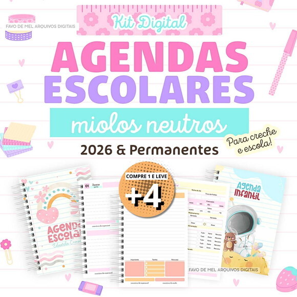 Kit Digital Agendas Escolares Neutras 2026 pdf