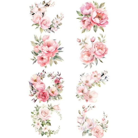 Kit Digital Arranjos de Rosa Aquarela - Rose Clipart Ds