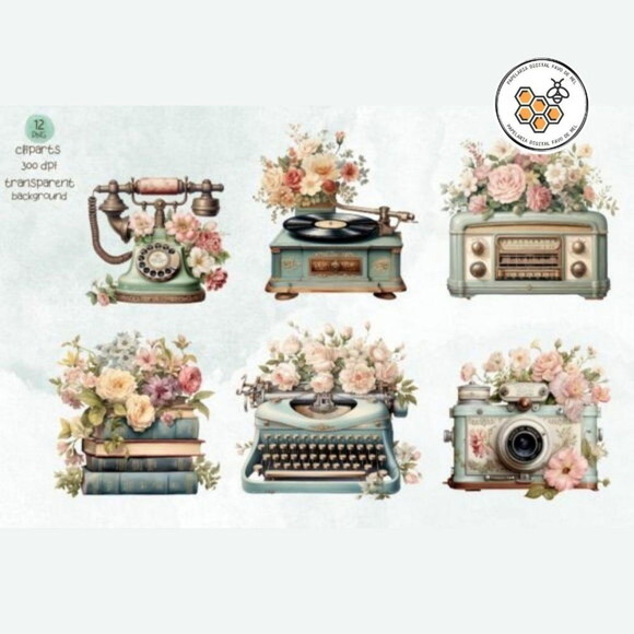 Kit Digital Artigos Vintage - Pastel Vintage