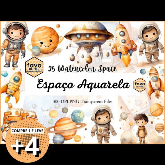 Kit Digital Astronauta Espaço Aquarela (ec)