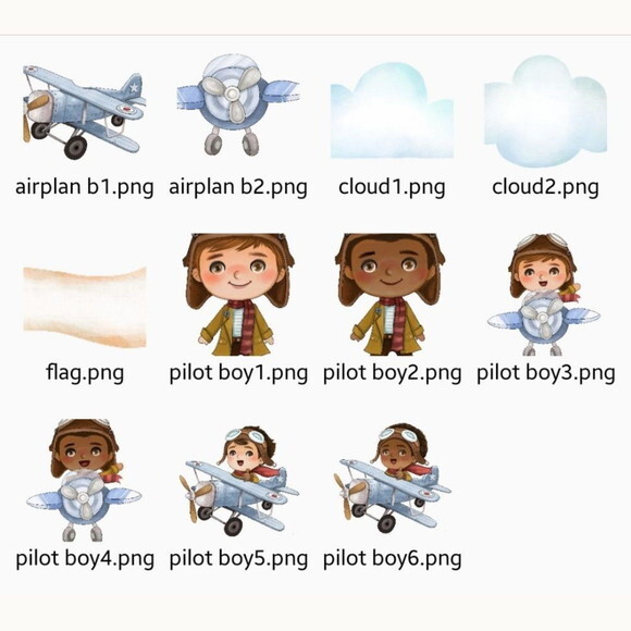 Kit Digital Aviador Menino - Pilots Boys