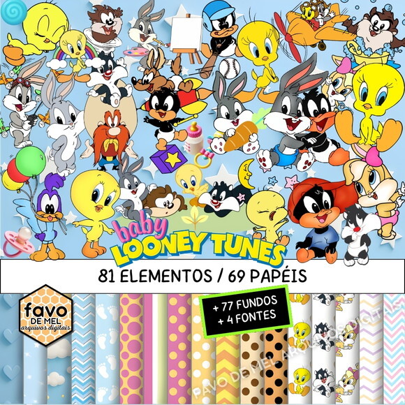 Kit Digital Baby Looney Tunes - Mega Pack Png Jpg