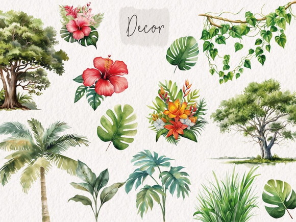 Kit Digital Baby Safari Aquarela - Jungle Animals Kd