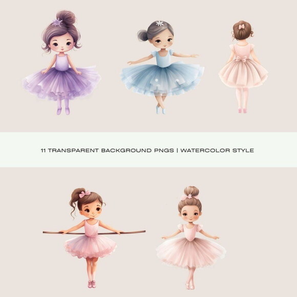 Kit Digital Bailarina Aquarela - Lovely Ballerina (df)
