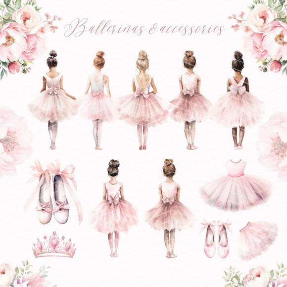 Kit Digital Bailarina Aquarela Premium - Swan Lake