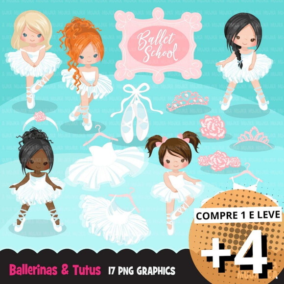 Kit Digital Bailarina Tutu 01