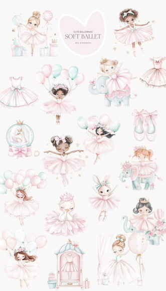 Kit Digital Bailarinas Aquarela #18 Png Premium
