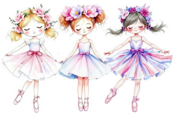 Kit Digital Bailarinas Aquarela Png #16 (pague 1 Leve +4)