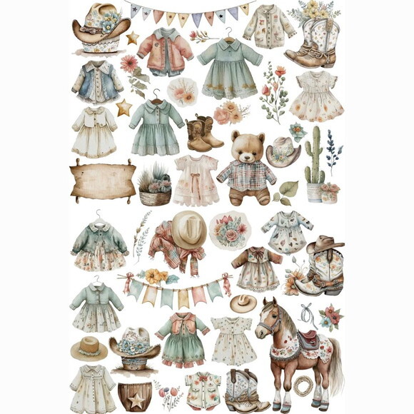 Kit Digital Bebê Cowgirl Aquarela Premium - Baby (jb)