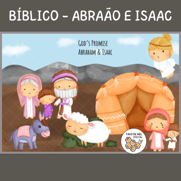 Kit Digital Bíblico Infantil Aquarela - Abraão e Isaac