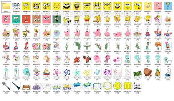 Kit Digital Bob Esponja - Mega Pack Png Jpg