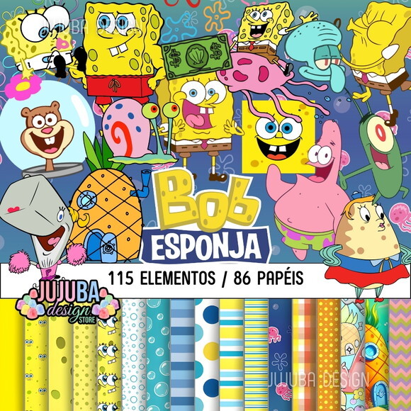 Kit Digital Bob Esponja - Mega Pack Png Jpg