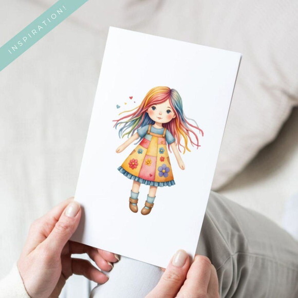 Kit Digital Bonecas de Pano Aquarela Premium (msp)