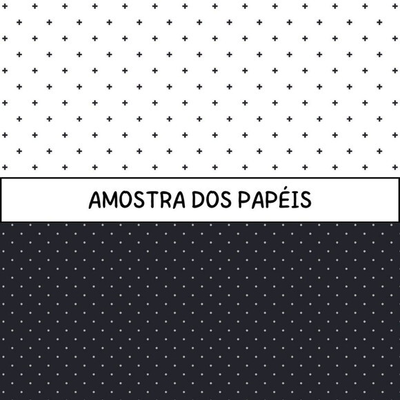 Kit Digital Bosque #02 Minimalista Preto Branco e Rosa