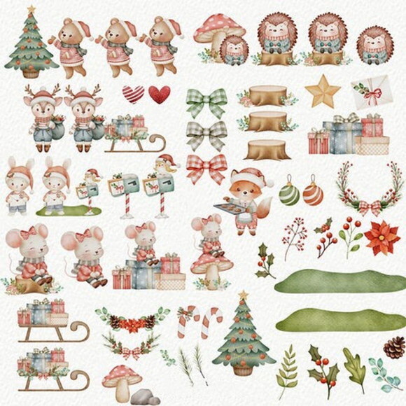 Kit Digital Bosque #23 Bosque Natalino Aquarela