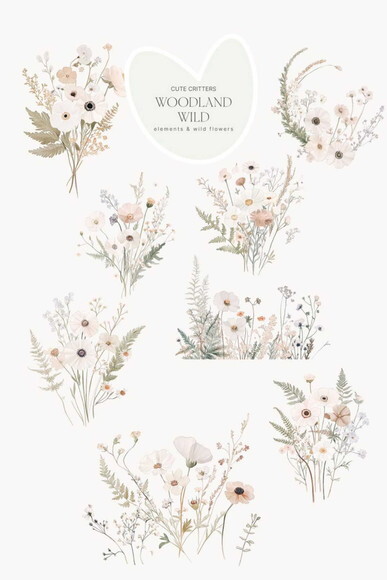 Kit Digital Bosque Aquarela #42 Png Premium