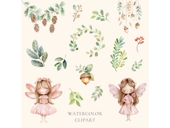 Kit Digital Bosque Encantado Aquarela Png #26