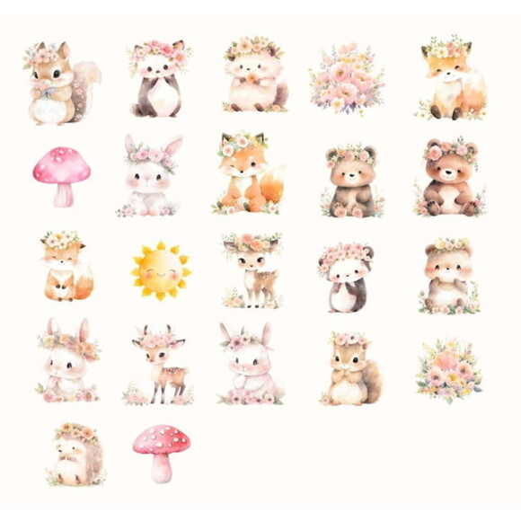 Kit Digital Bosque Encantado Floral Premium- Woodland Babies