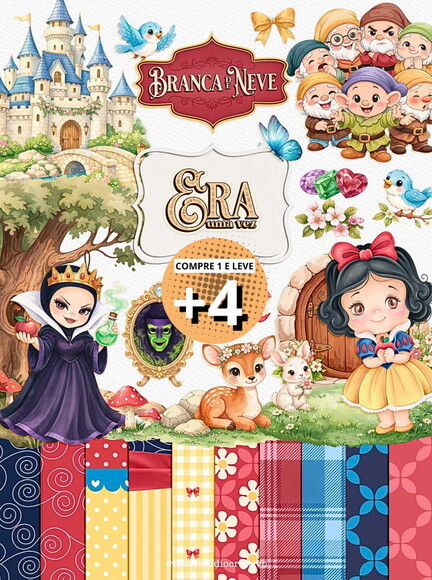 Kit Digital Branca de Neve Aquarela #02