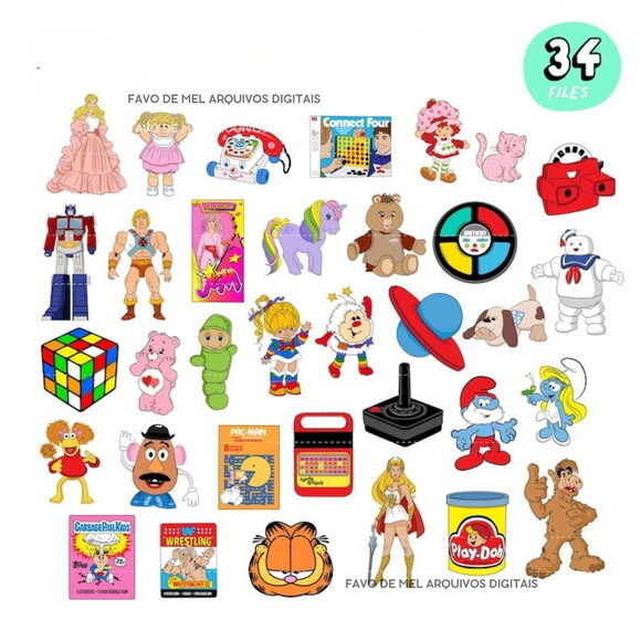 Kit Digital Brinquedos Anos 80 Png (pague 1 Leve +4)
