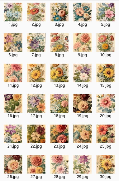 Kit Digital Cards Vintage Floral - Flower Card