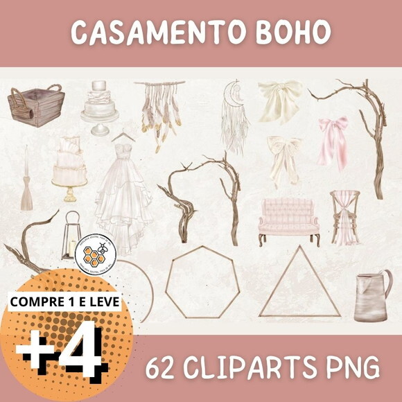 Kit Digital Casamento Boho Orquídeas - Boho Wedding
