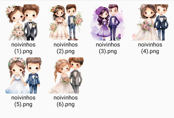 Kit Digital Casamento Noivinhos Aquarela - Bride And Groom W
