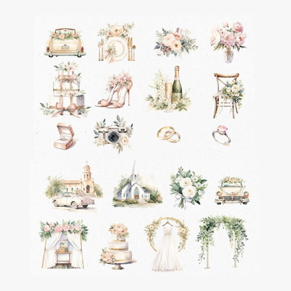 Kit Digital Casamento Noivos Aquarela - Dreamy Wedding