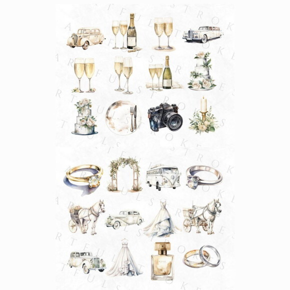 Kit Digital Casamento Noivos Aquarela - Wedding (artfs)