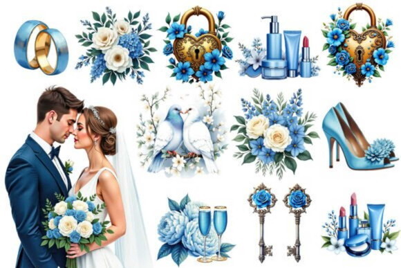Kit Digital Casamento Noivos Aquarela #11 (pague 1 Leve +4)
