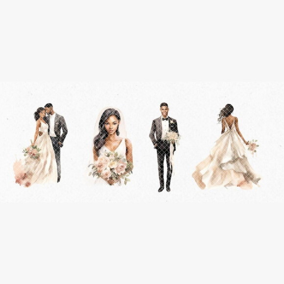 Kit Digital Casamento Noivos Black Aquarela - Dreamy Wedding
