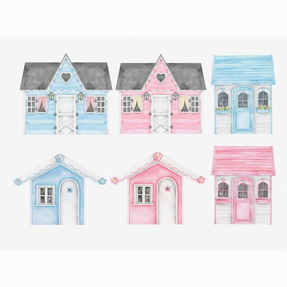 Kit Digital Casinha de Boneca Aquarela