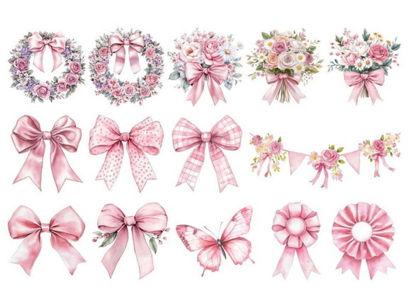 Kit Digital Cavalos e Laços Rosa Country Boiadeira Aquarela