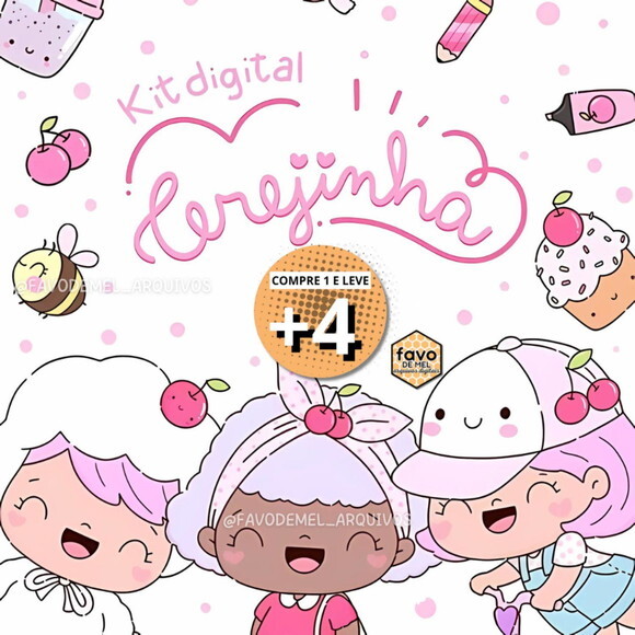 Kit Digital Cerejinha #5 Png (pague 1 Leve +4)