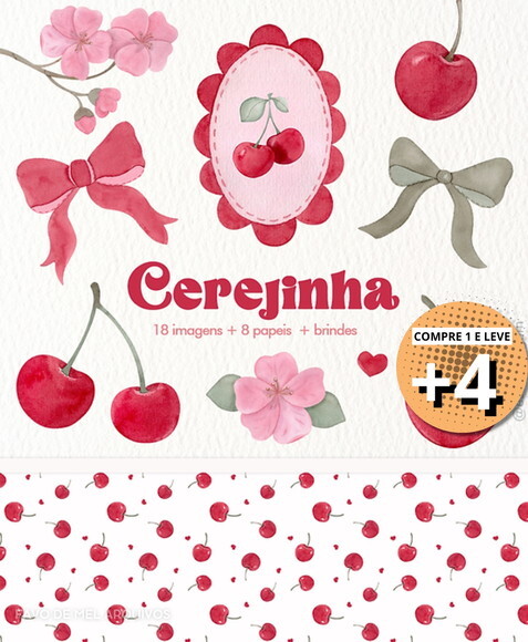 Kit Digital Cerejinha Aquarela #11