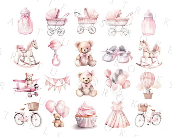 Kit Digital Chá de Bebê Aquarela - Chá Revelação Ursinhos