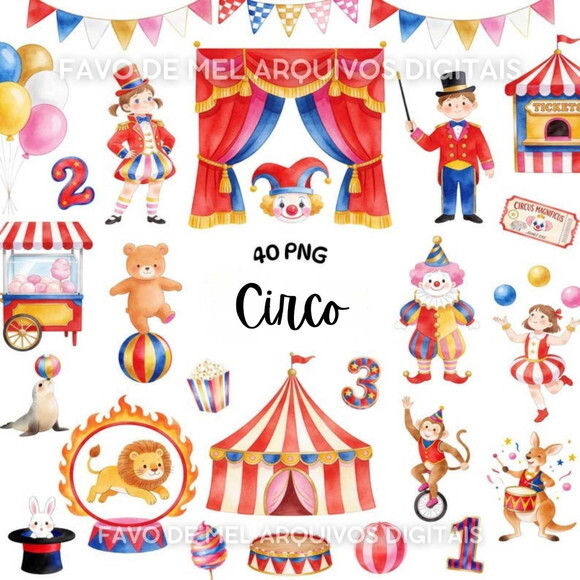 Kit Digital Circo Aquarela