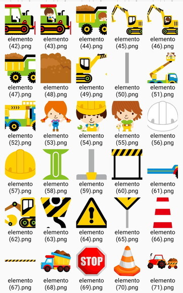 Kit Digital Construção e Obras #6 Png Scrapbook Mega Pack