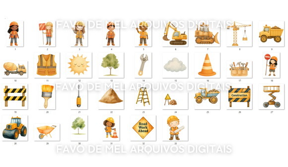 Kit Digital Construção e Obras Aquarela #13 Png