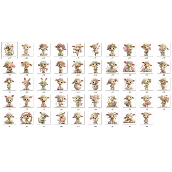 Kit Digital Cordeirinho Páscoa Cute Png