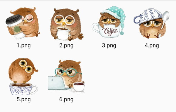 Kit Digital Corujas Fofas Aquarela - Cute Owls