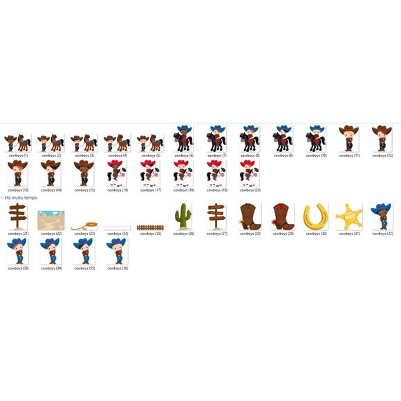 Kit Digital Cowboy #6 Elementos Country (pague 1 Leve 5)